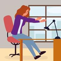 woman doing active break vector