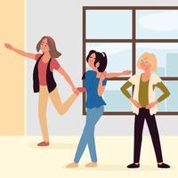 women doing active break vector