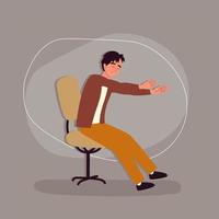 man doing active break vector