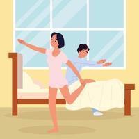 couple wake up vector