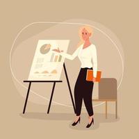 woman coaching board office vector