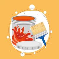 paint brush and bucket vector