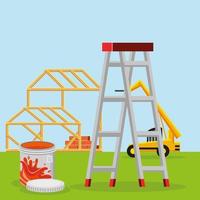 house construction machine vector