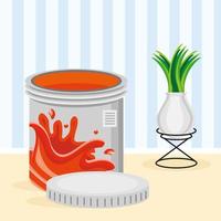 paint bucket and plant vector