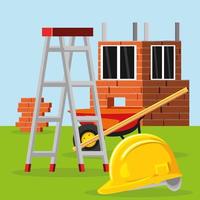 renovating house and tools vector