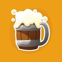 wooden beer mug vector