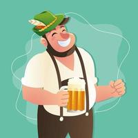 smiling bavarian man vector