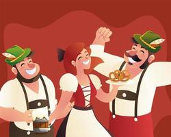 bavarian people oktoberfest vector