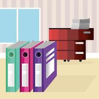 binders cabinet folders office vector