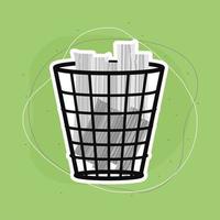 office bin with paper vector