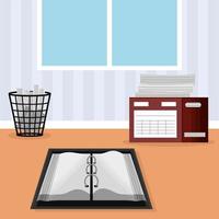 open blank notebook office vector