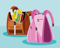 backpack school supplies vector