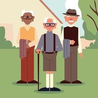 old men group vector