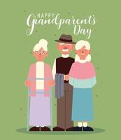 happy grandparents festive vector