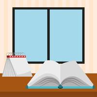 calendar with open book vector