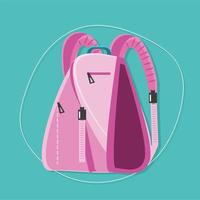 pink school backpack vector