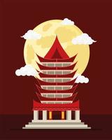 pagoda temple chinese vector