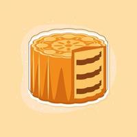 postre chino mooncake vector