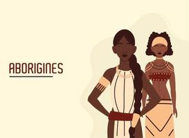 female aboriginal characters vector