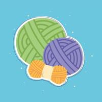 colored wools ball knit vector