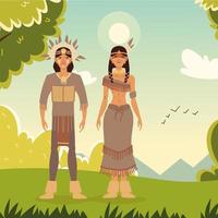 couple native indigenous vector