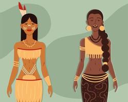 aboriginal and native women vector