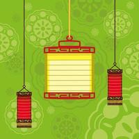 traditional lamps chinese vector