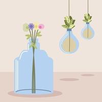 pot with flowers vector