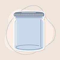 glass jar with cap vector