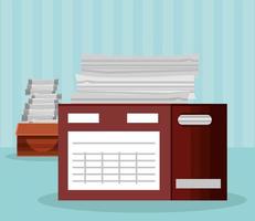 pile of paperwork in boxes vector