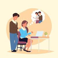 office workplace harassment vector