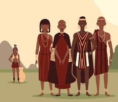 aboriginal people together vector