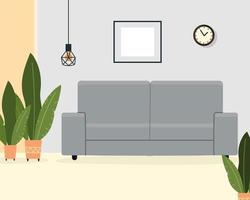 sofa in living room vector