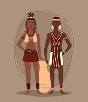 aborigines tribal couple vector