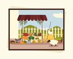 local market organic food vector