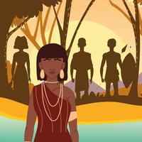 pueblo aborigen de africa vector