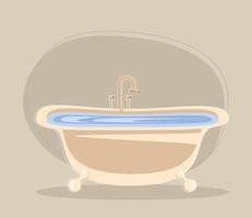 bathtub with faucet vector