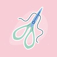 scissors and thread vector