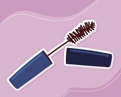 brush mascara makeup vector