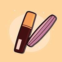 makeup powder with lipstick vector
