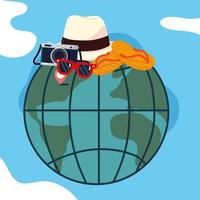 world tourism objects vector