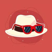 hat with sun glasses vector