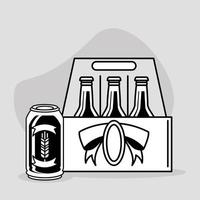 box of bottles of beer vector