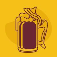 open mug of beer vector