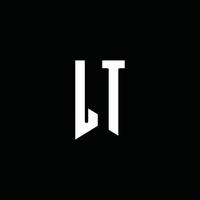 LT logo monogram with emblem style isolated on black background vector