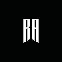 RA logo monogram with emblem style isolated on black background vector