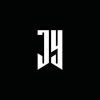 JY logo monogram with emblem style isolated on black background vector
