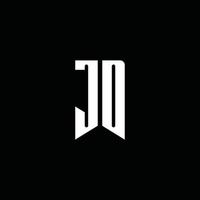 JD logo monogram with emblem style isolated on black background vector