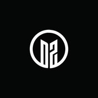 DZ monogram logo isolated with a rotating circle vector