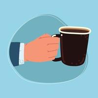 male hand with cup vector